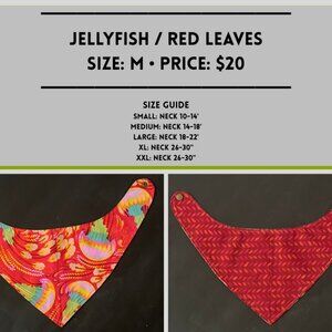 *NOW FOR $15* Jelly Fish Bandana- Medium 14-18" W/ DISCOUNTED SHIPPING